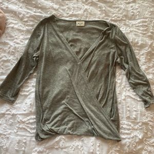 Gray Crossed Top